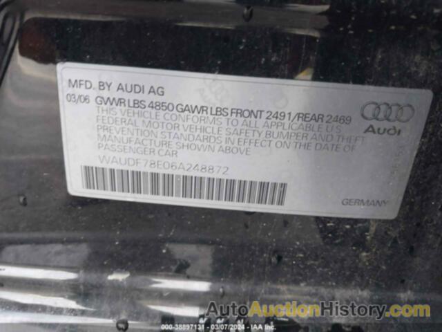 AUDI A4 2.0T QUATTRO, WAUDF78E06A248872