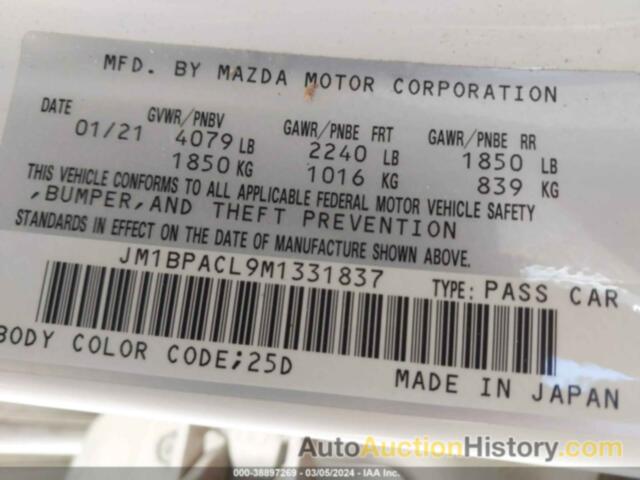 MAZDA 3 PREFERRED, JM1BPACL9M1331837