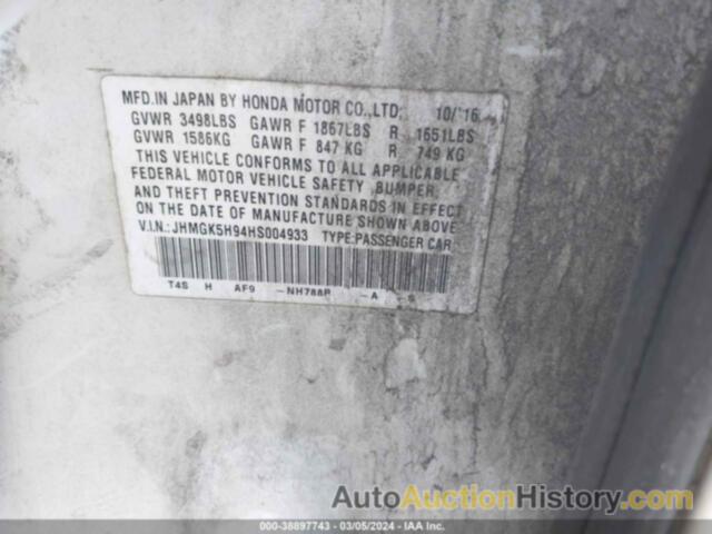 HONDA FIT EX-L, JHMGK5H94HS004933