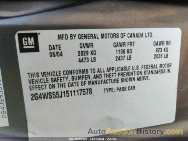 BUICK CENTURY, 2G4WS55J151117578