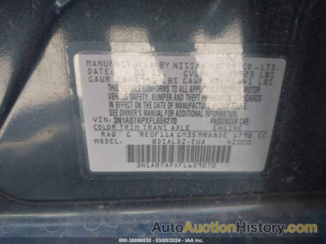 NISSAN SENTRA S/SV/SR/SL, 03N1AB7APXFL65927