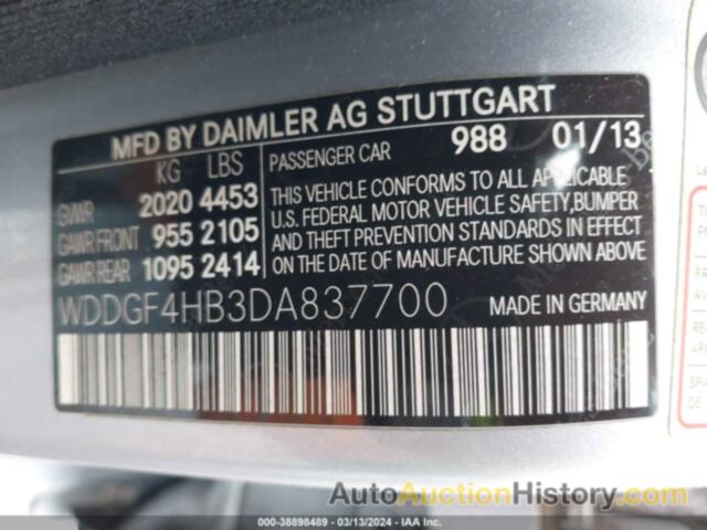 MERCEDES-BENZ C 250, WDDGF4HB3DA837700