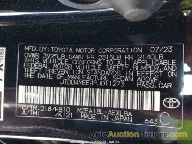 TOYOTA COROLLA LE, JTDB4MEE4PJ011273