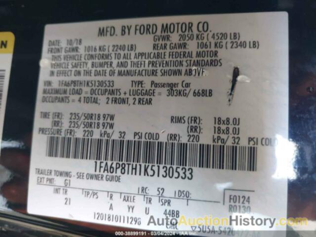 FORD MUSTANG ECOBOOST, 1FA6P8TH1K5130533