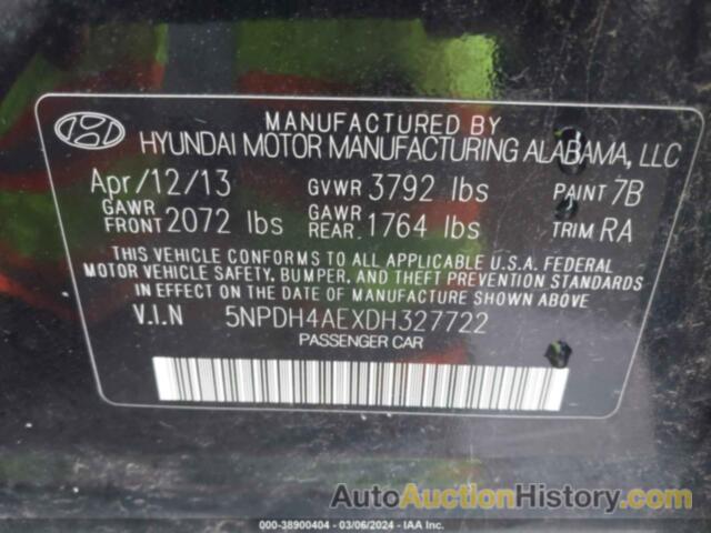 HYUNDAI ELANTRA GLS, 5NPDH4AEXDH327722