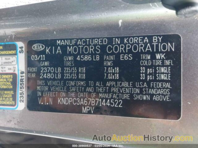 KIA SPORTAGE SX, KNDPC3A67B7144522