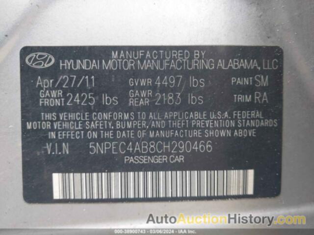 HYUNDAI SONATA SE 2.0T, 5NPEC4AB8CH290466