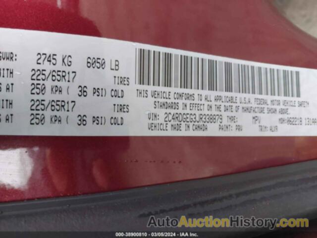 DODGE GRAND CARAVAN GT, 2C4RDGEG3JR338879