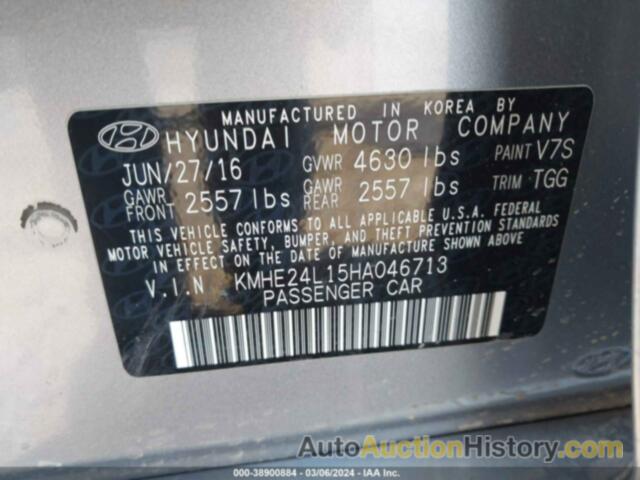 HYUNDAI SONATA HYBRID/SE, KMHE24L15HA046713