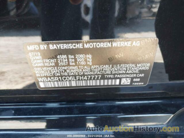 BMW 330I, WBA5R1C06LFH47777