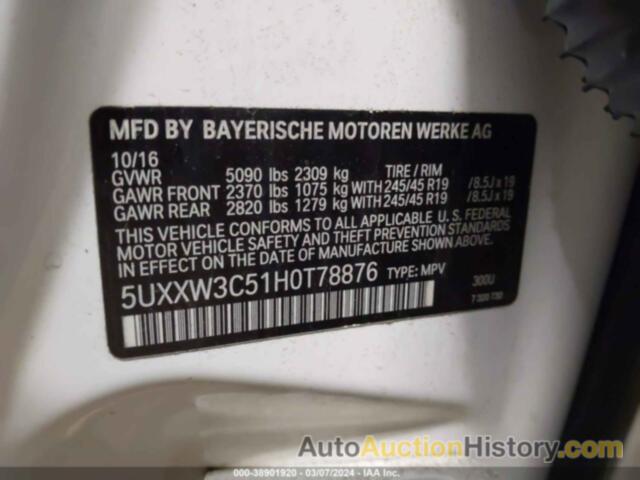 BMW X4 XDRIVE28I, 5UXXW3C51H0T78876