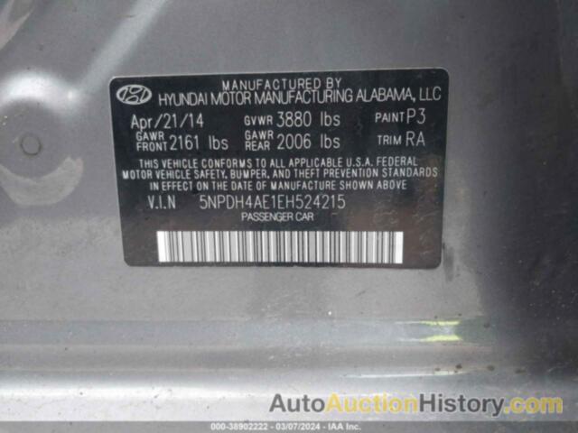 HYUNDAI ELANTRA SE, 5NPDH4AE1EH524215