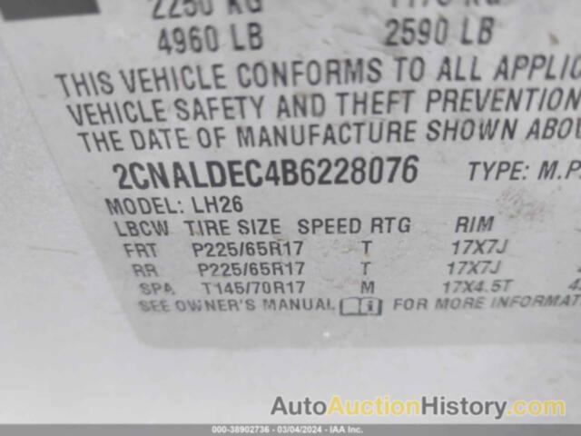 CHEVROLET EQUINOX 1LT, 2CNALDEC4B6228076