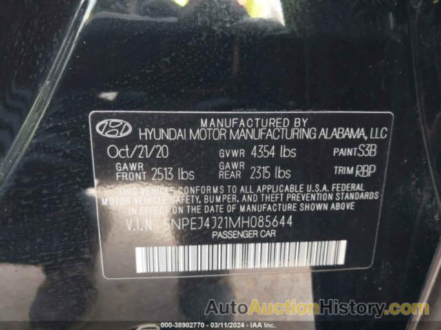 HYUNDAI SONATA SEL PLUS, 5NPEJ4J21MH085644