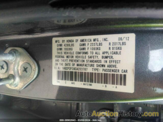 HONDA ACCORD 2.4 LX, 1HGCP2F38CA203787