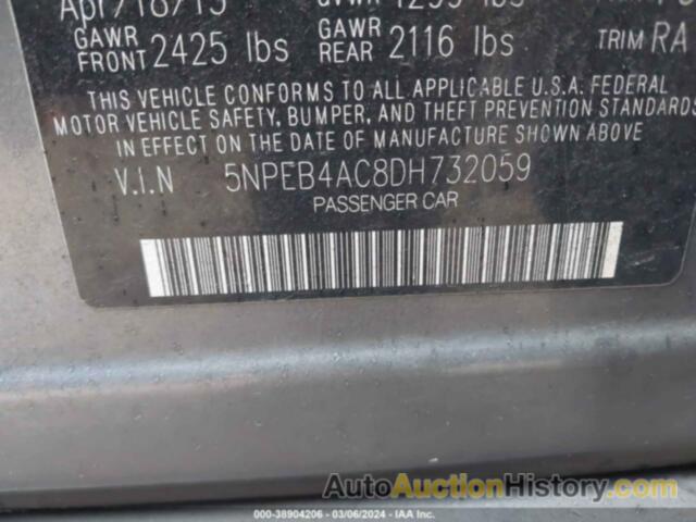 HYUNDAI SONATA GLS, 5NPEB4AC8DH732059