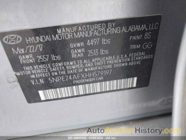 HYUNDAI SONATA, 5NPE24AFXHH579197