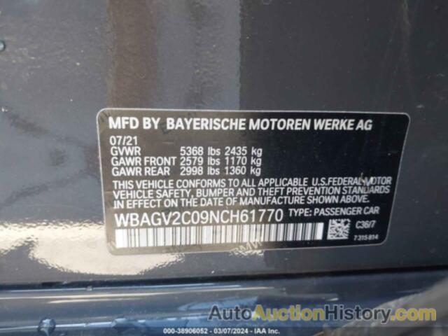 BMW 840I GRAN COUPE, WBAGV2C09NCH61770