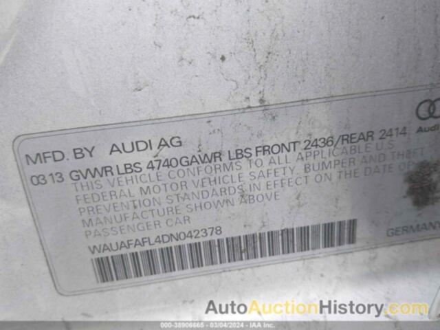 AUDI A4 PREMIUM, WAUAFAFL4DN042378