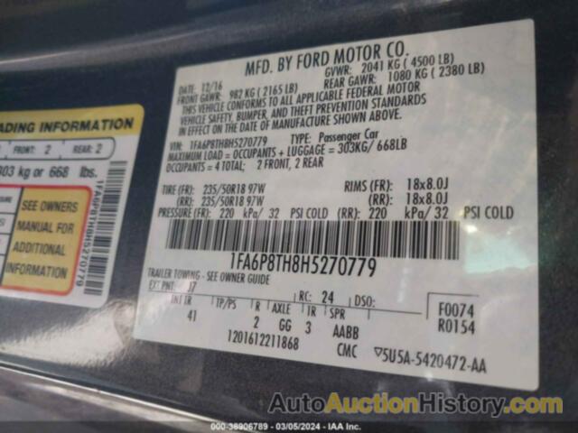FORD MUSTANG ECOBOOST, 1FA6P8TH8H5270779