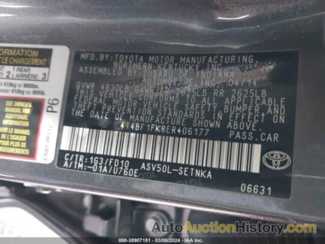 TOYOTA CAMRY LE, 4T4BF1FK8ER406177