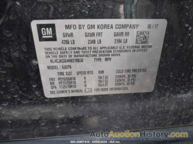 BUICK ENCORE PREFERRED, KL4CJASB4HB218838