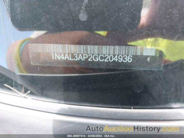 NISSAN ALTIMA 2.5 S, 1N4AL3AP2GC204936