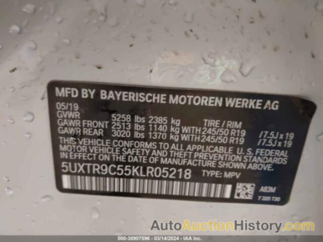 BMW X3 XDRIVE30I, 5UXTR9C55KLR05218
