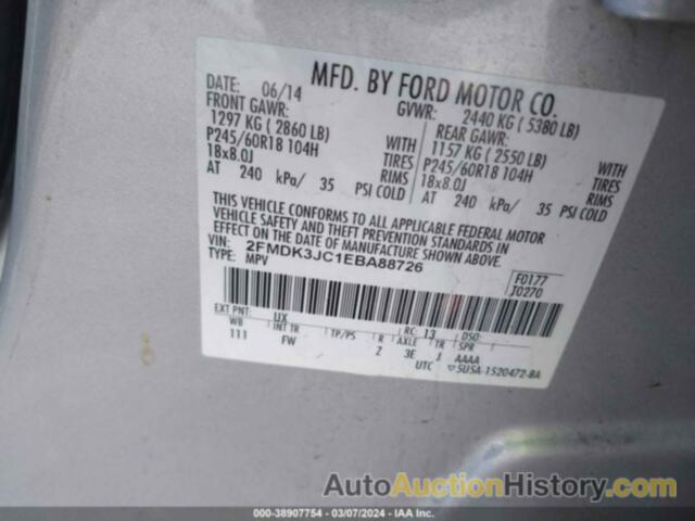 FORD EDGE SEL, 2FMDK3JC1EBA88726