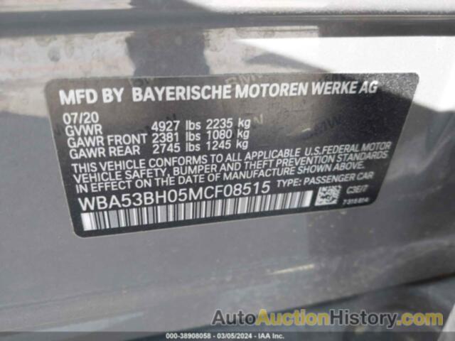 BMW 530I, WBA53BH05MCF08515