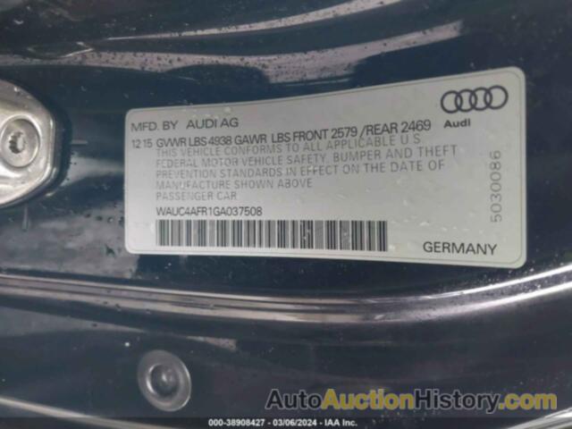 AUDI S5 3.0T PREMIUM PLUS, WAUC4AFR1GA037508