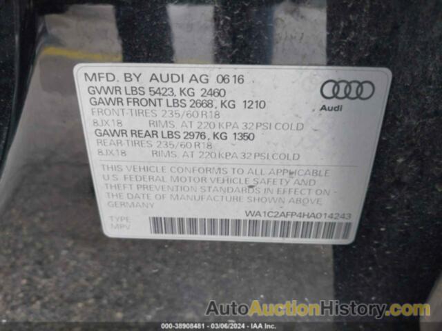 AUDI Q5 2.0T PREMIUM, WA1C2AFP4HA014243