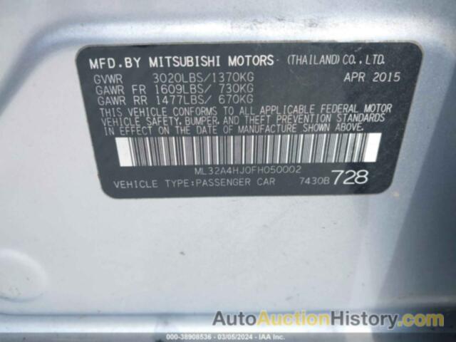 MITSUBISHI MIRAGE ES, ML32A4HJ0FH050002