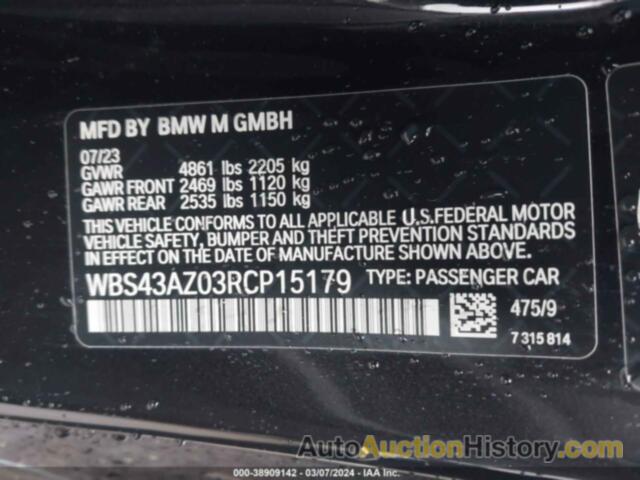 BMW M4 COMPETITION XDRIVE, WBS43AZ03RCP15179