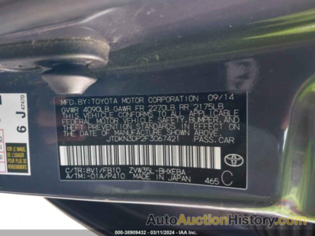 TOYOTA PRIUS PLUG-IN, JTDKN3DP2F3067421