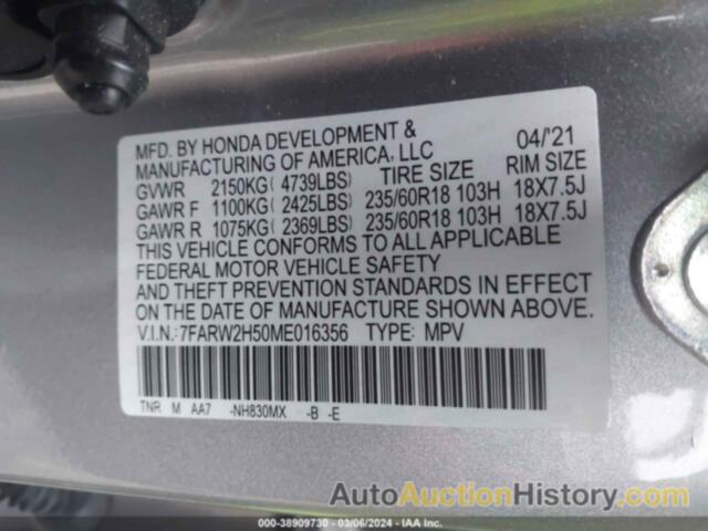 HONDA CR-V AWD EX, 7FARW2H50ME016356
