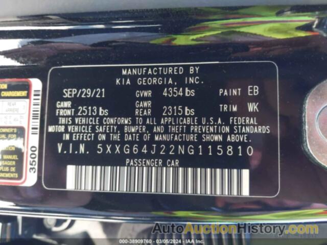 KIA K5 GT-LINE, 5XXG64J22NG115810