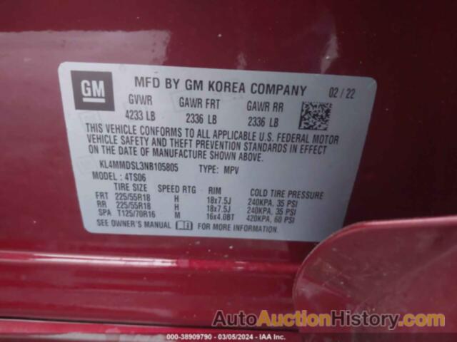 BUICK ENCORE GX FWD SELECT, KL4MMDSL3NB105805