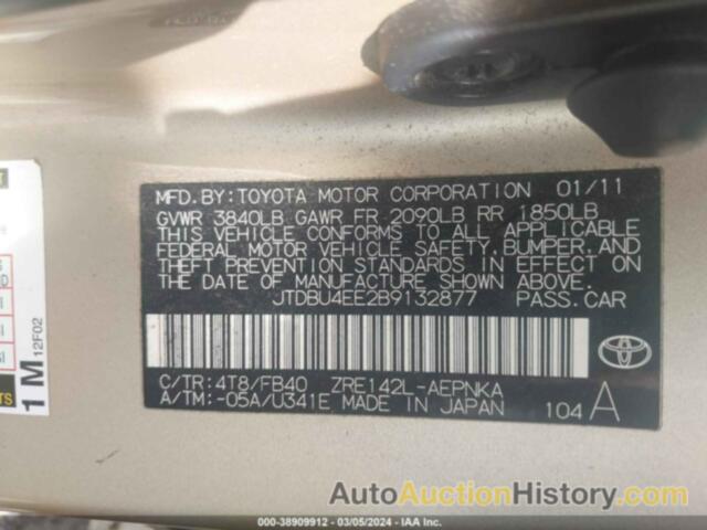 TOYOTA COROLLA LE, JTDBU4EE2B9132877