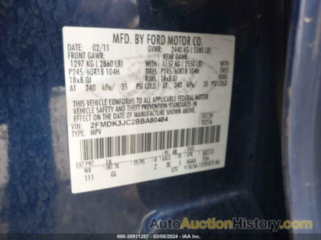 FORD EDGE SEL, 2FMDK3JC2BBA80484