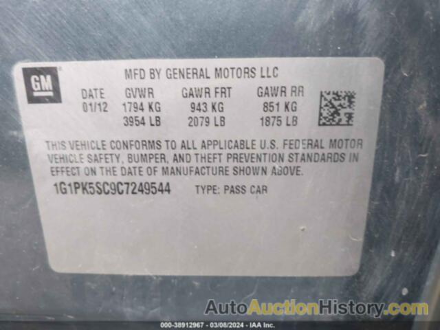 CHEVROLET CRUZE ECO, 1G1PK5SC9C7249544