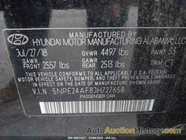 HYUNDAI SONATA SE, 5NPE24AF8JH727658