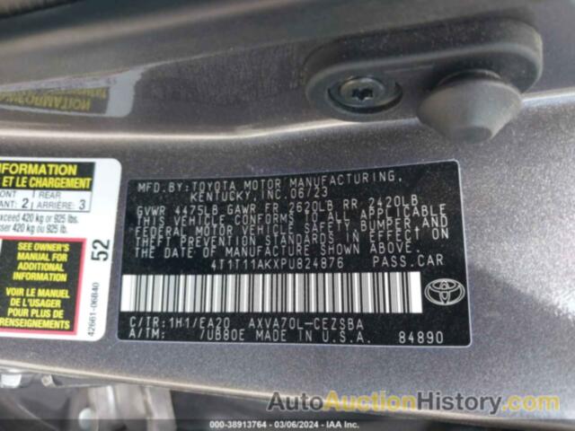 TOYOTA CAMRY SE, 4T1T11AKXPU824876