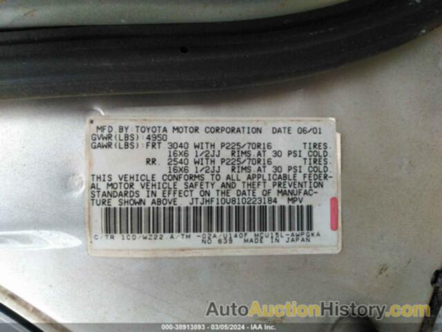 LEXUS RX 300, JTJHF10U810223184