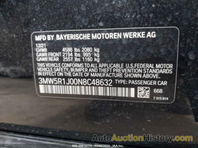 BMW 330I, 3MW5R1J00N8C48632