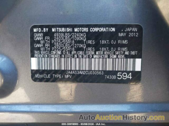 MITSUBISHI OUTLANDER SE, JA4AS3AW2CU030563