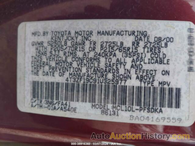 TOYOTA SIENNA CE, 4T3ZF19C91U325977