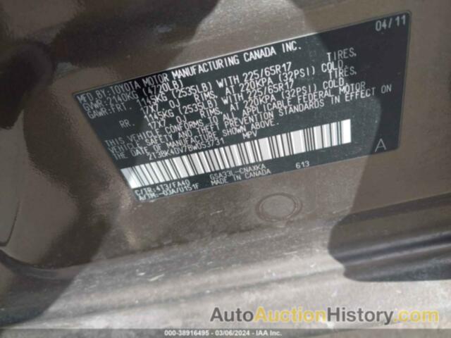 TOYOTA RAV4 BASE V6, 2T3BK4DV7BW053731