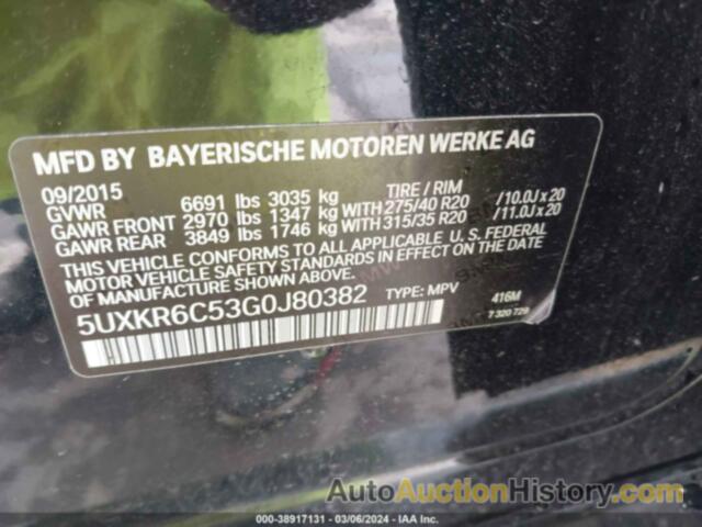 BMW X5 XDRIVE50I, 5UXKR6C53G0J80382