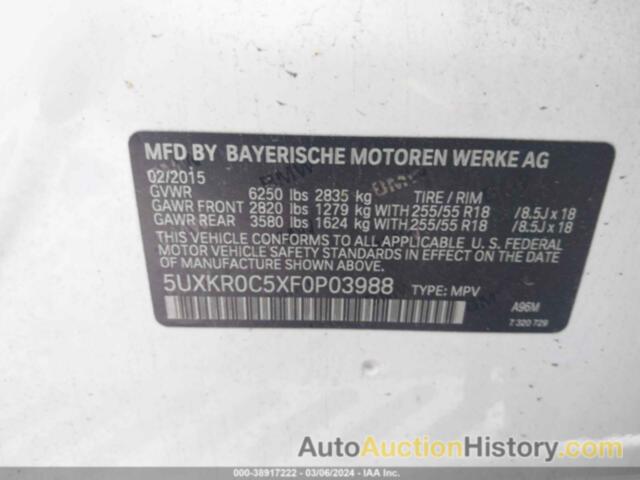 BMW X5 XDRIVE35I, 5UXKR0C5XF0P03988